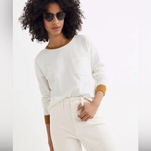 Madewell Womens Drop Sleeve Pocket Tee Size Medium Organic Cotton Long Sleeve
